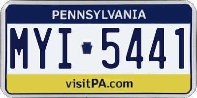 PA license plate MYI5441