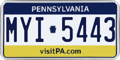 PA license plate MYI5443