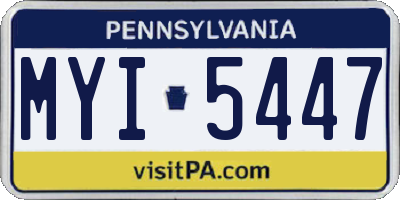 PA license plate MYI5447