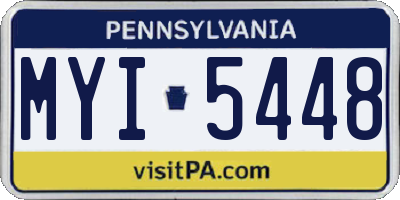 PA license plate MYI5448