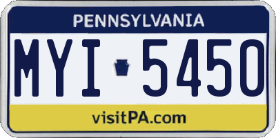 PA license plate MYI5450