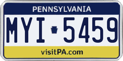 PA license plate MYI5459