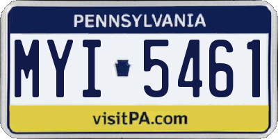 PA license plate MYI5461