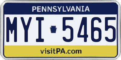 PA license plate MYI5465