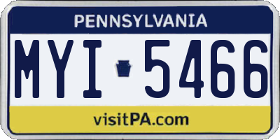 PA license plate MYI5466