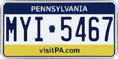 PA license plate MYI5467