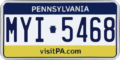 PA license plate MYI5468