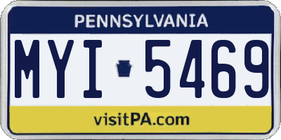 PA license plate MYI5469
