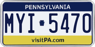 PA license plate MYI5470