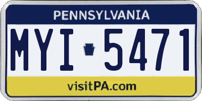PA license plate MYI5471