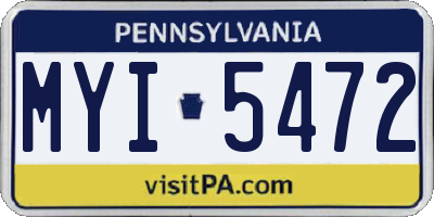 PA license plate MYI5472