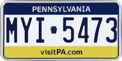 PA license plate MYI5473