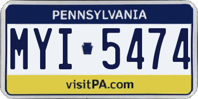 PA license plate MYI5474