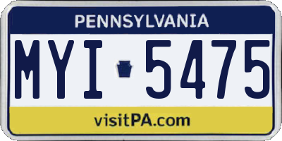 PA license plate MYI5475