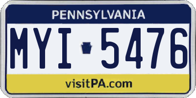 PA license plate MYI5476