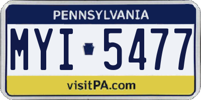 PA license plate MYI5477
