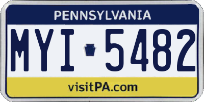 PA license plate MYI5482