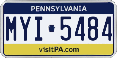PA license plate MYI5484