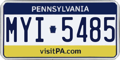 PA license plate MYI5485