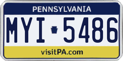 PA license plate MYI5486