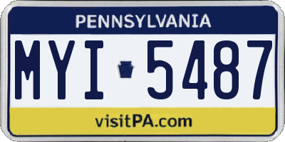 PA license plate MYI5487