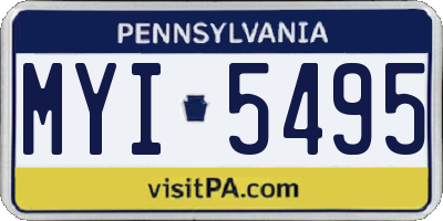 PA license plate MYI5495