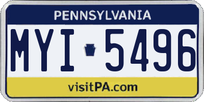 PA license plate MYI5496