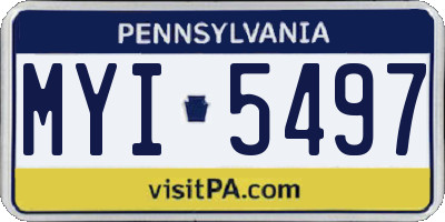 PA license plate MYI5497