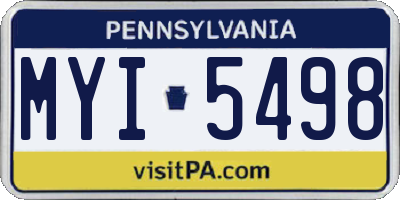 PA license plate MYI5498
