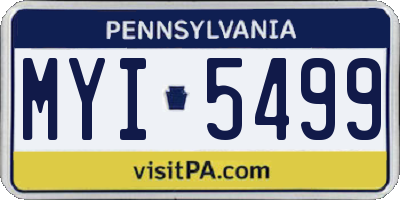 PA license plate MYI5499