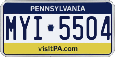 PA license plate MYI5504
