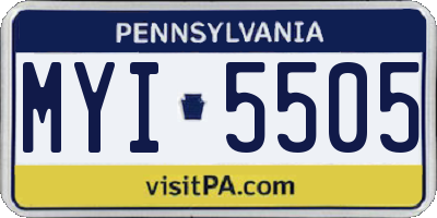 PA license plate MYI5505