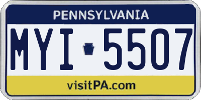 PA license plate MYI5507