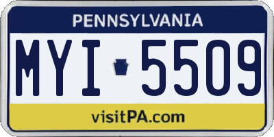PA license plate MYI5509