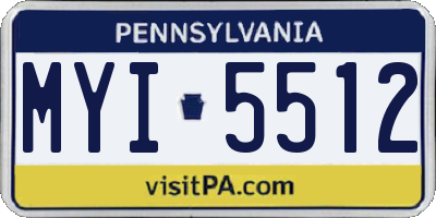 PA license plate MYI5512