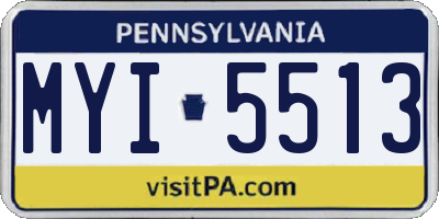 PA license plate MYI5513
