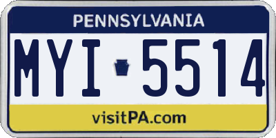 PA license plate MYI5514