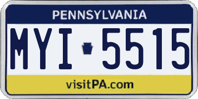 PA license plate MYI5515