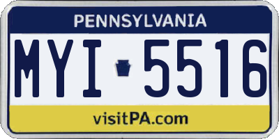 PA license plate MYI5516