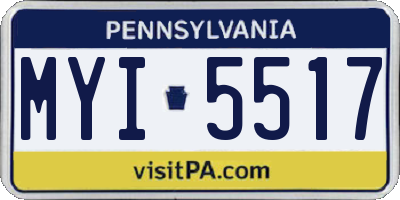 PA license plate MYI5517
