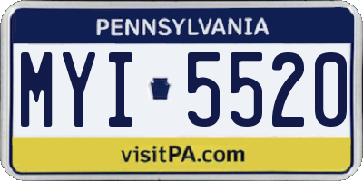 PA license plate MYI5520