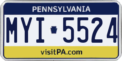 PA license plate MYI5524