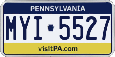 PA license plate MYI5527