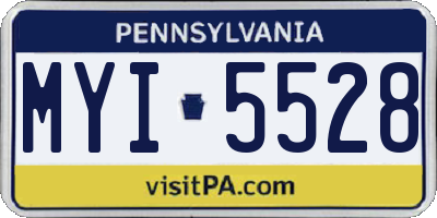 PA license plate MYI5528