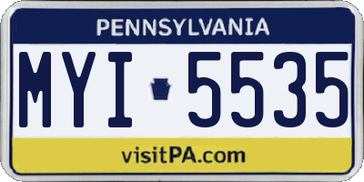 PA license plate MYI5535