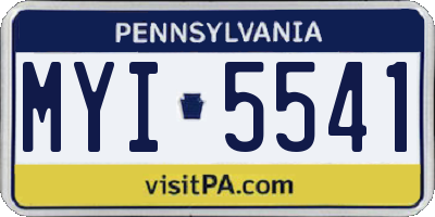 PA license plate MYI5541