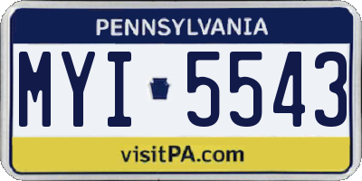 PA license plate MYI5543