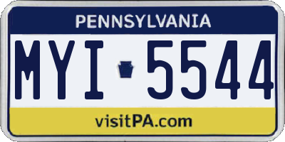 PA license plate MYI5544