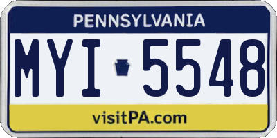 PA license plate MYI5548