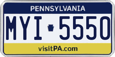 PA license plate MYI5550